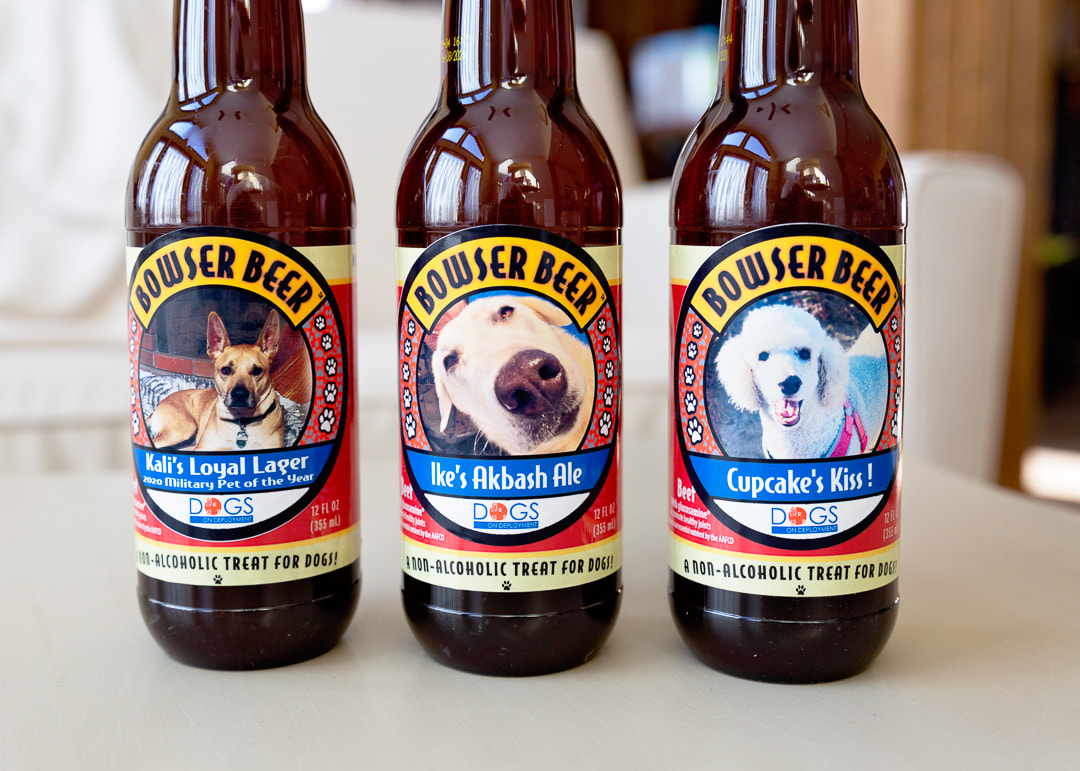 bowser beer bottles with custom labels of dogs on deployments military pet of the year top three entries